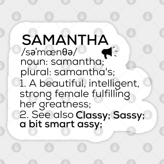 Samantha Name Definition Samantha Female Name Sticker by TeeLogic